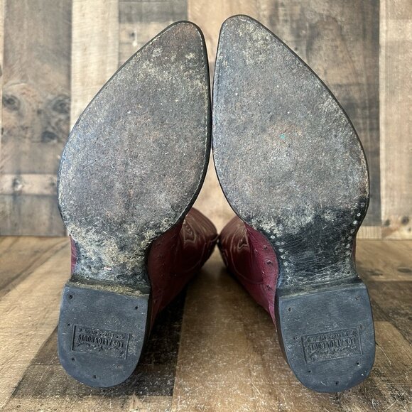 Los Altos Full Quill Ostrich Western Cowboy Boots Mens 10 EE - Picture 6 of 12